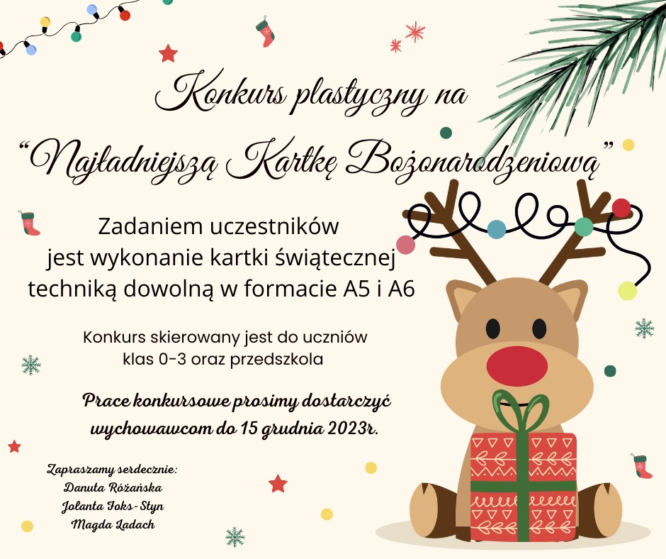Konkurs na najładniejszą kartkę bożonarodzeniową.