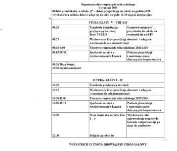 Uroczystość rozpoczęcia roku szkolnego 2025/2026. Dowozy.