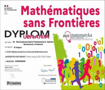Sukcesy uczniów klas 8c i 8d w Międzynarodowym Konkursie Matematycznym  zdjecie 1